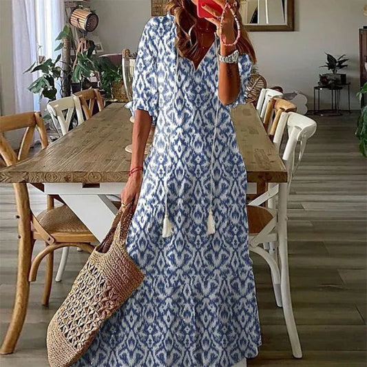 Sabina | Boho sukienka maskująca brzuch