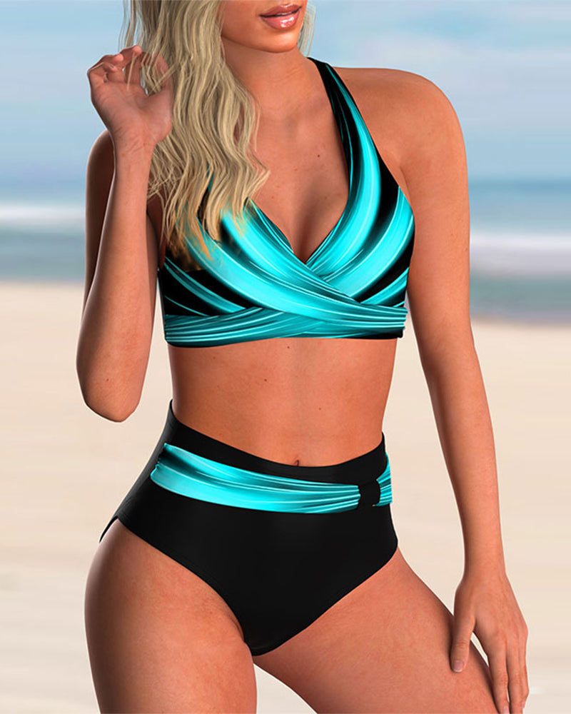 Wiktoria | Zestaw bikini z kruisdetail i nadrukiem