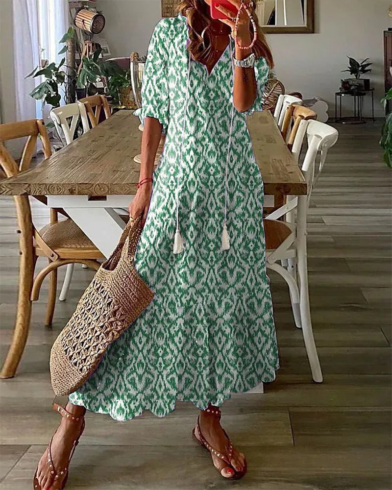 Iga | Boho sukienka z rozcięciem z przodu