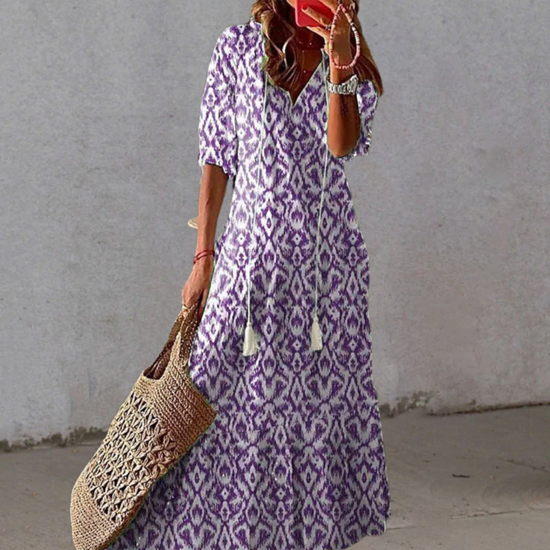 Sabina | Boho sukienka maskująca brzuch