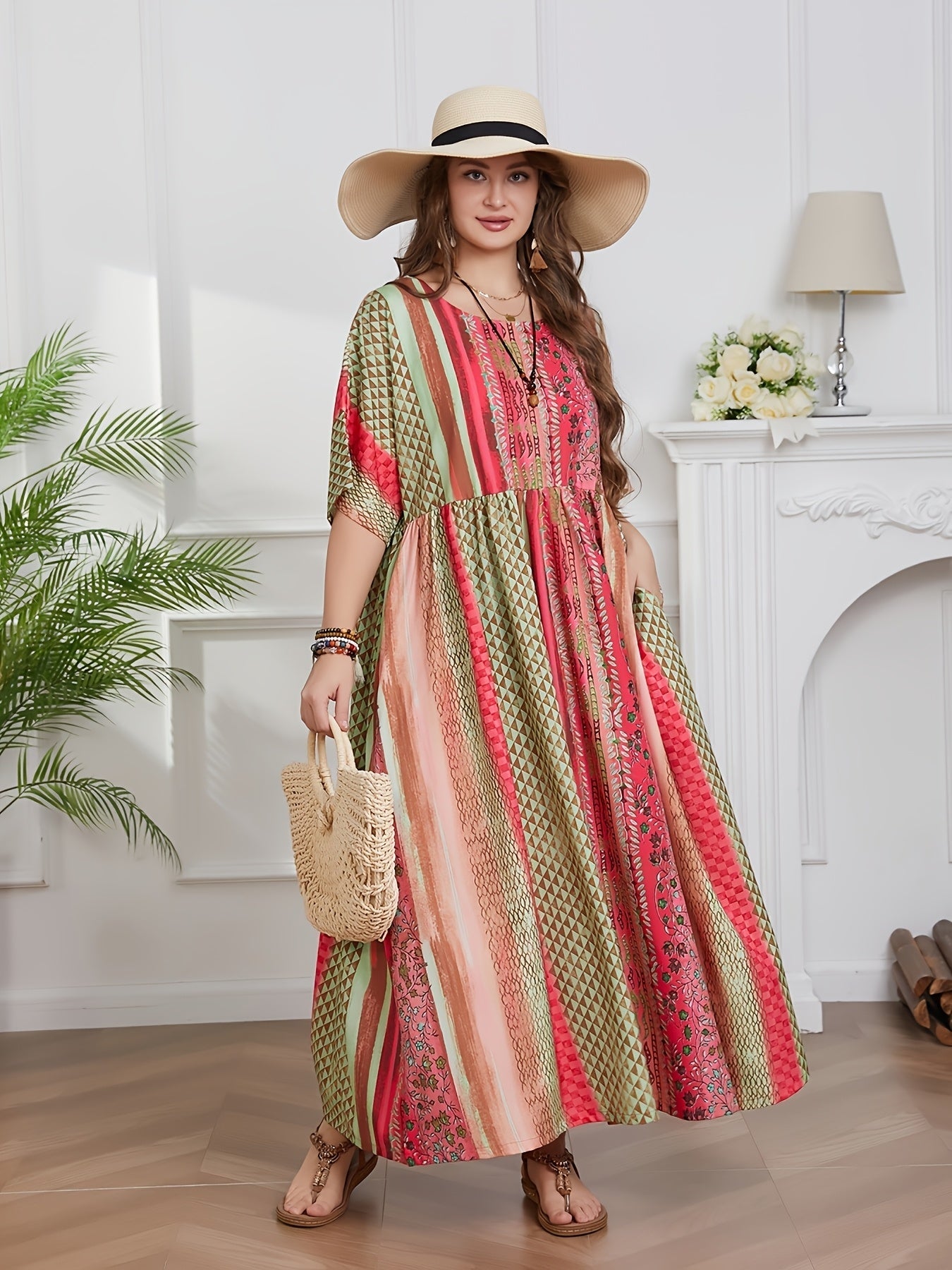 Honorata – Sukienka Maxi W Plemiennym Stylu