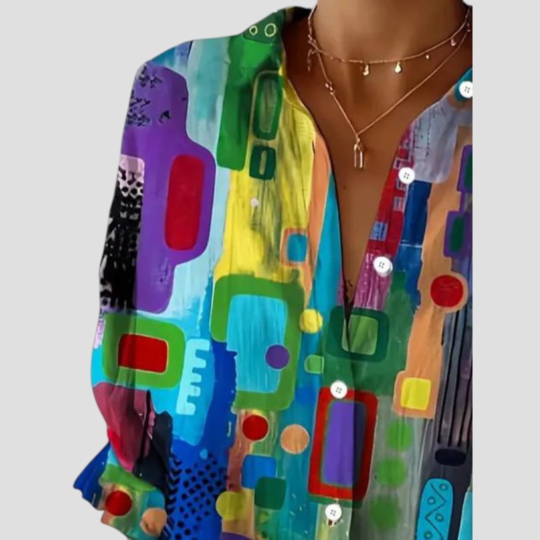 Edna – Elegancka bluzka w geometryczny wzór