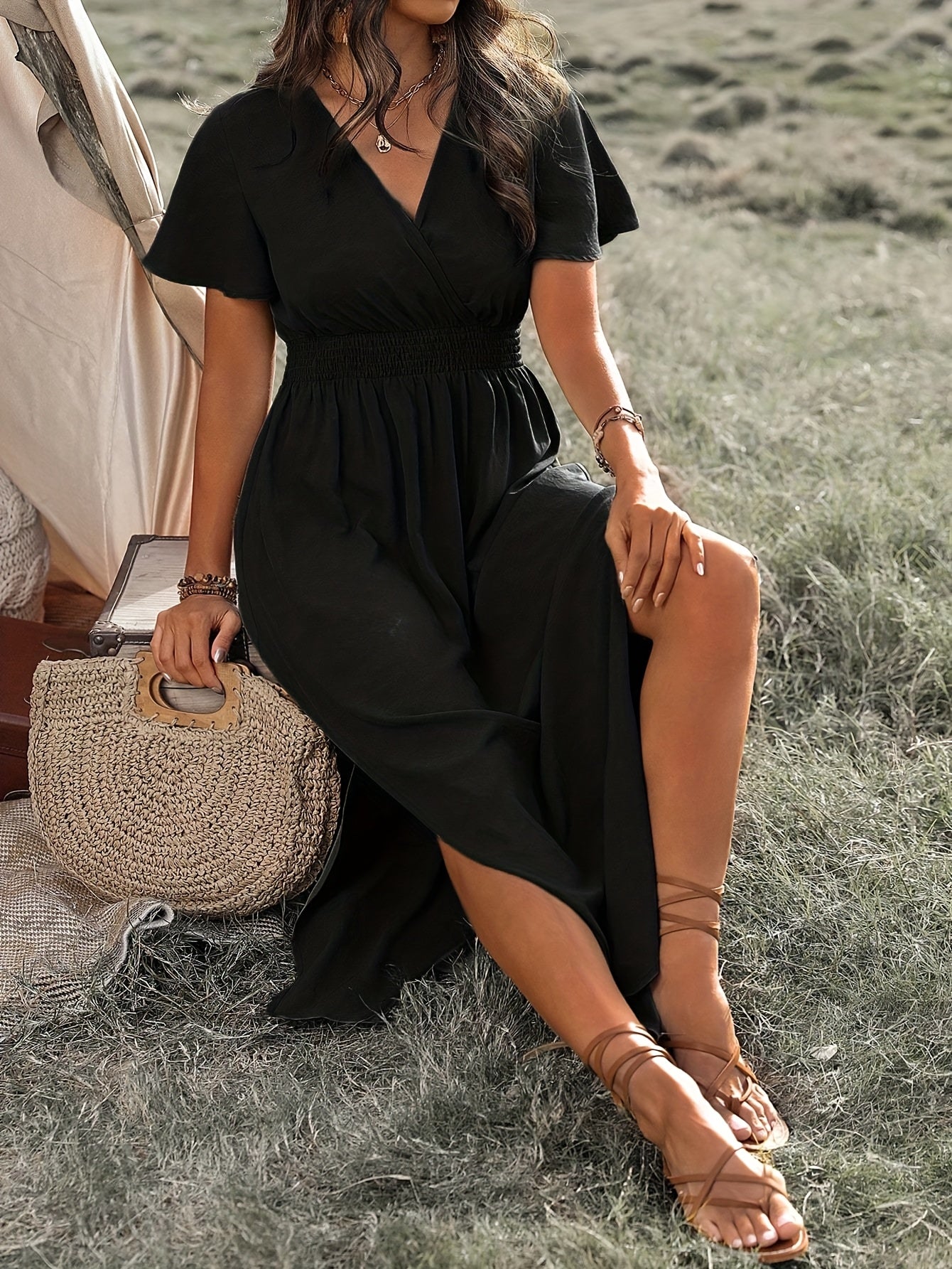Sukienka Plus Size z Marszczeniem w Talii – Wiktoria