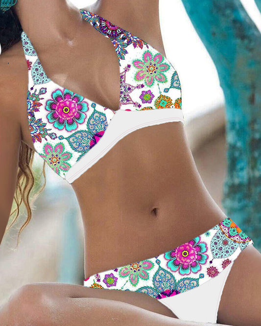 Komplet bikini z nadrukiem kwiatowym