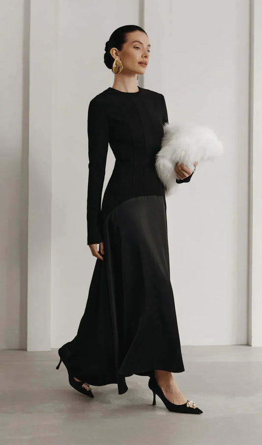 Satynowa sukienka maxi Leah