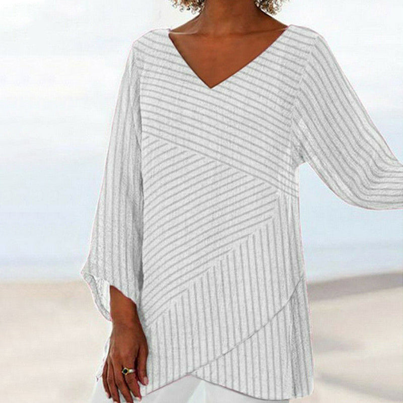 Halina - Drapowany top w paski