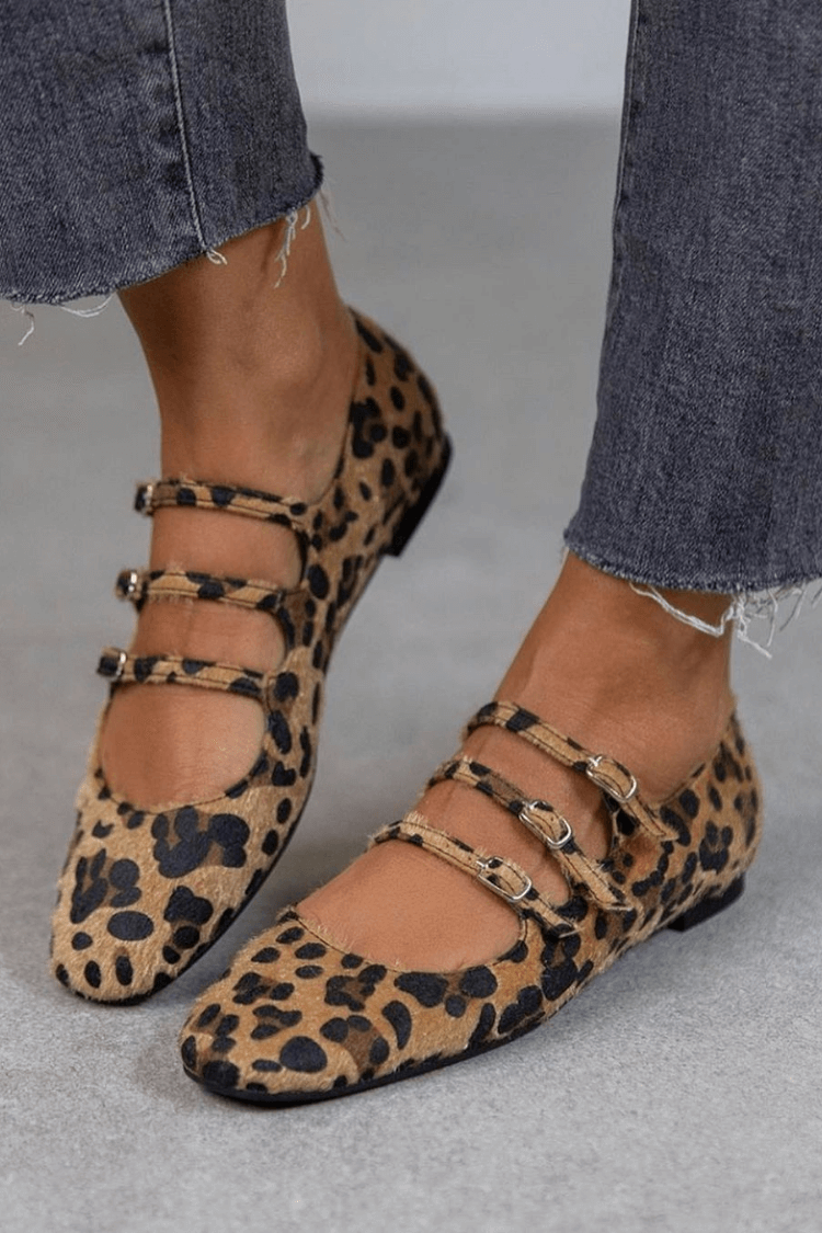 BRUNA™ | Płaskie buty z nadrukiem zwierzęcym