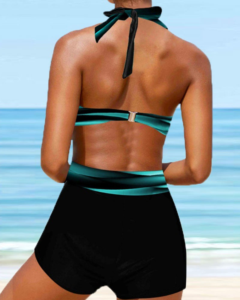 Halter cross bikini z ramiączkami
