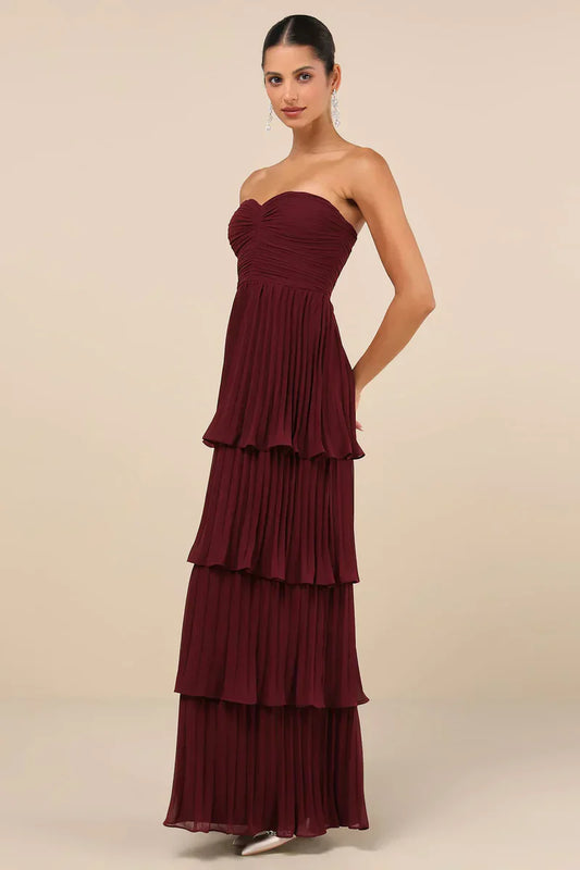 Sukienka maxi Sweetheart Plum