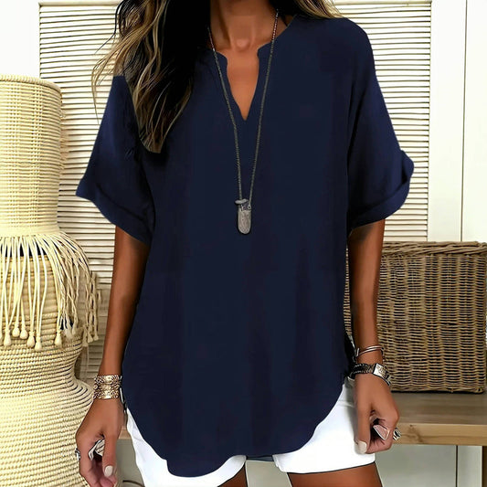 Evelyn™ - Elegancka jedwabna bluzka w wyrafinowanym stylu