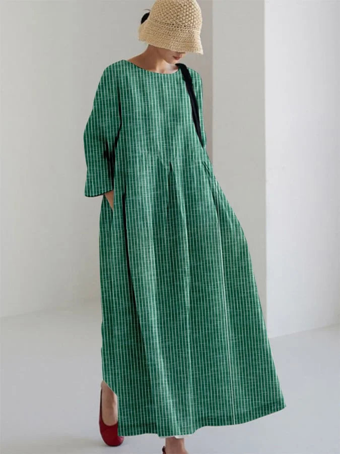 Dominika – luźna sukienka w stylu vintage w paski