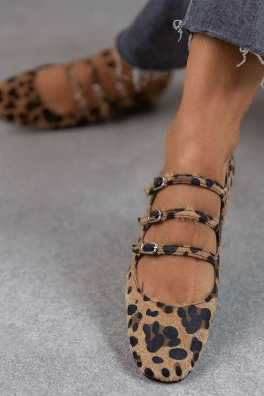 BRUNA™ | Płaskie buty z nadrukiem zwierzęcym