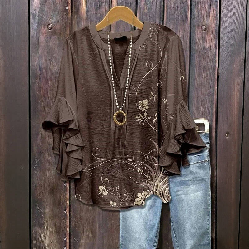 Aubrey™ - Bluzka w kwiaty w stylu vintage