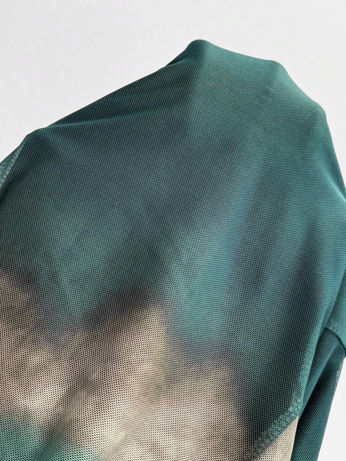 Sukienka maxi z marszczeniami tie-dye