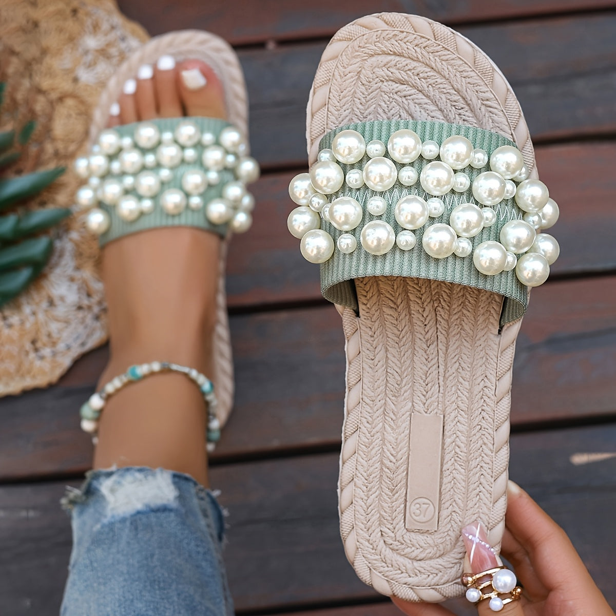 Perlina – Perłowe Płaskie Buty