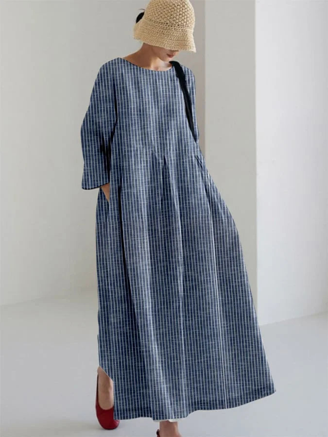Dominika – luźna sukienka w stylu vintage w paski