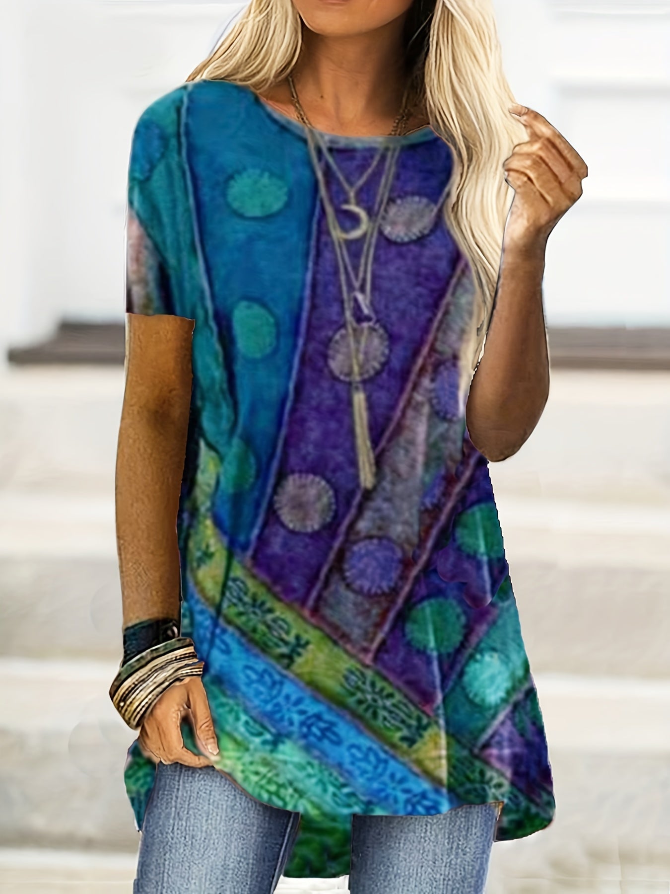 Helena – Plus Size Boho Top Z Kwiatami