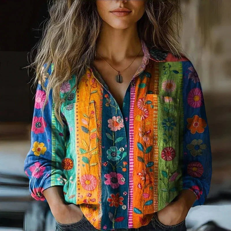 Monica™ - Wiosenna bluzka w kwiaty w stylu vintage