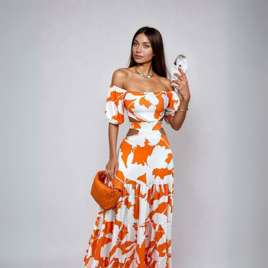 Klaudia | Długa sukienka ręcznie wykonana z możliwością korekty