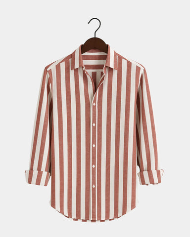 Marek – Lniana Koszula Czerwono-Biała