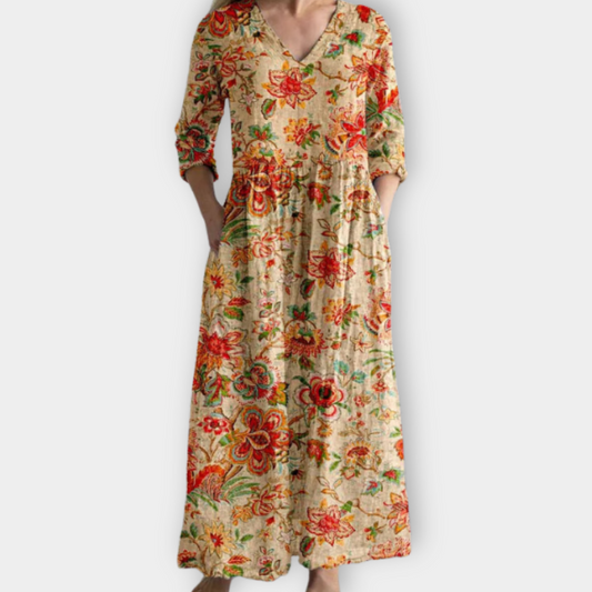Edelinde | Sukienka boho maxi wykonana z miękkiej, najwyższej jakości tkaniny
