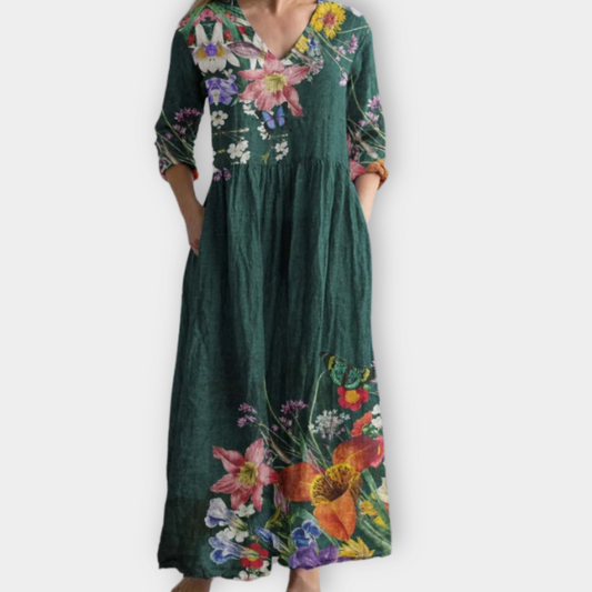 Jorunhild | Sukienka boho maxi wykonana z miękkiej, najwyższej jakości tkaniny