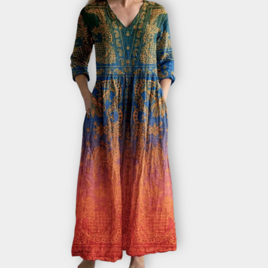 Demetria | Sukienka boho maxi wykonana z miękkiej, najwyższej jakości tkaniny