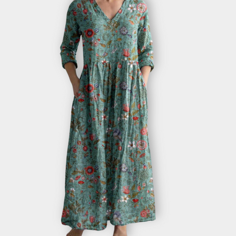 Sigruna | Sukienka maxi w stylu boho wykonana z miękkiej, najwyższej jakości tkaniny