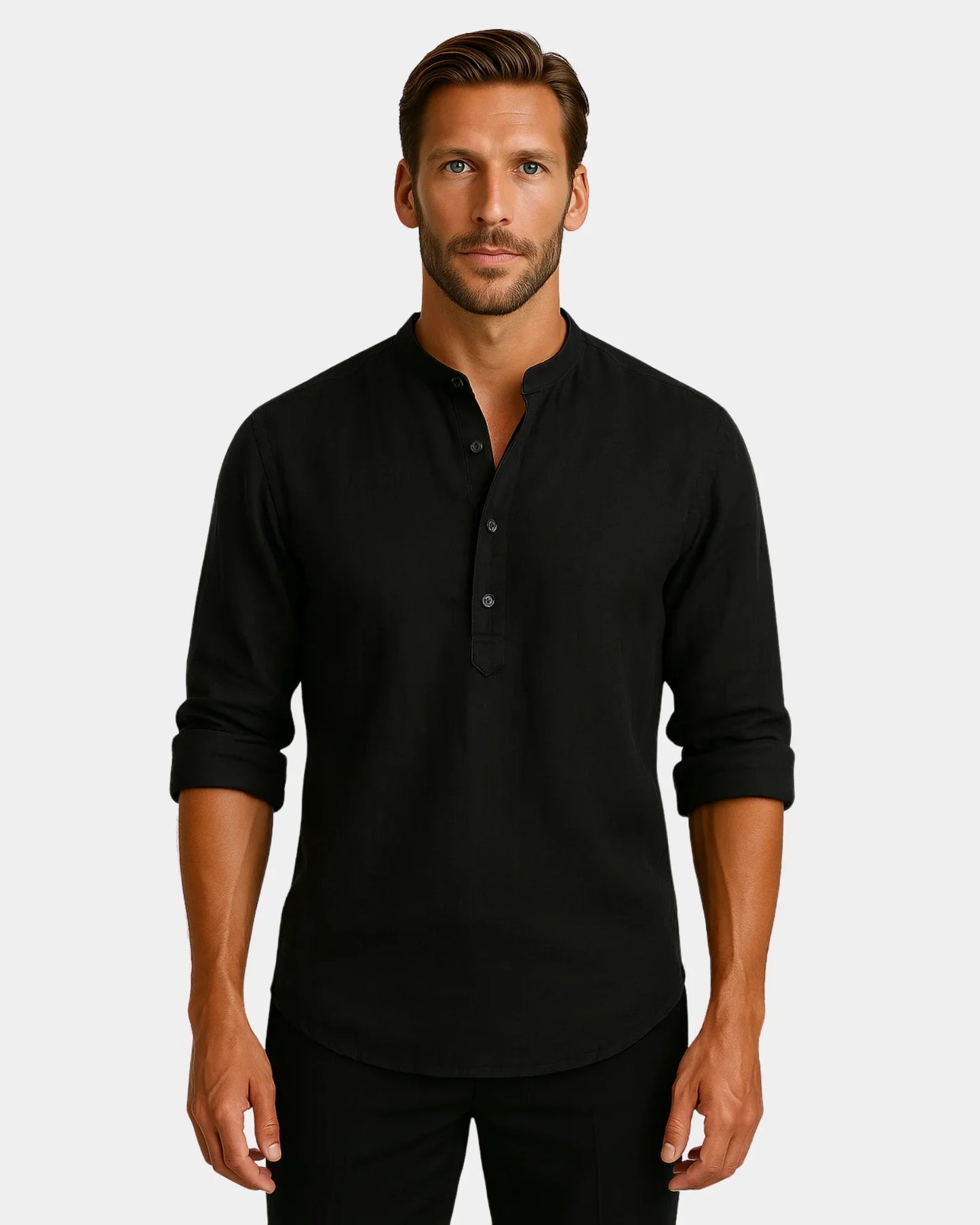 Marek – Lniana Koszula Czarna