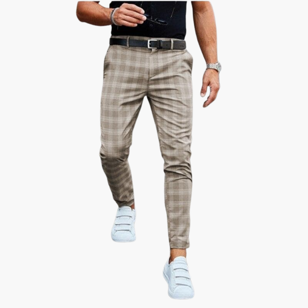 Roy | Spodnie chino w kratkę dla mężczyzn