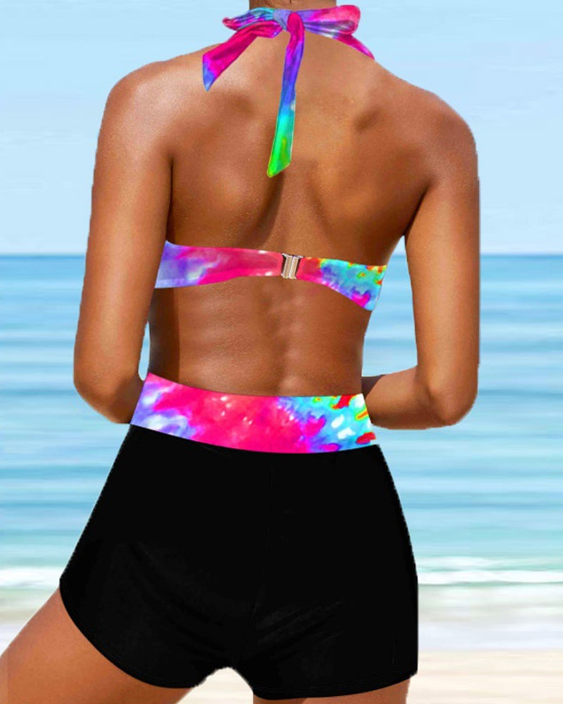 Halter cross bikini z ramiączkami