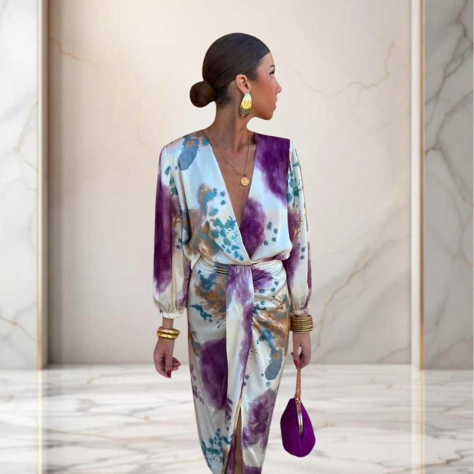 Tatiana | Elegancka sukienka z wiązaniem w talii