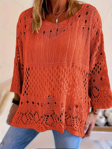 Klaudia – Plus Size Bluza Z Wycięciami