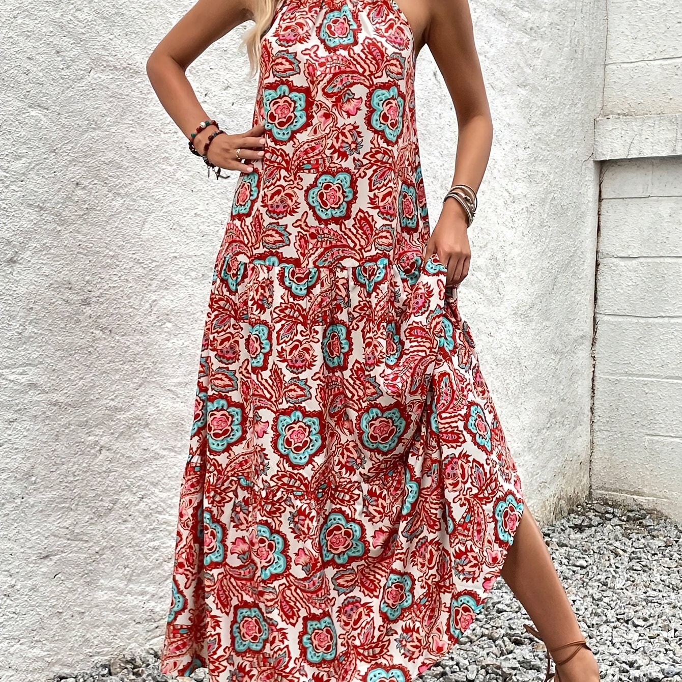 Natalia – Sukienka Halter Z Falbanką