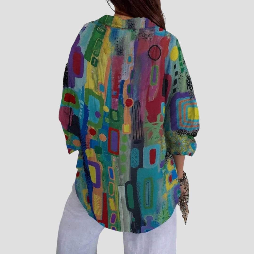 Edna – Elegancka bluzka w geometryczny wzór