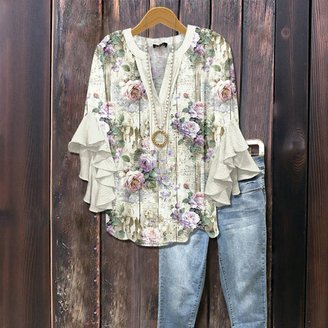 Dakota™ - Luźna bluzka w kwiaty w stylu vintage