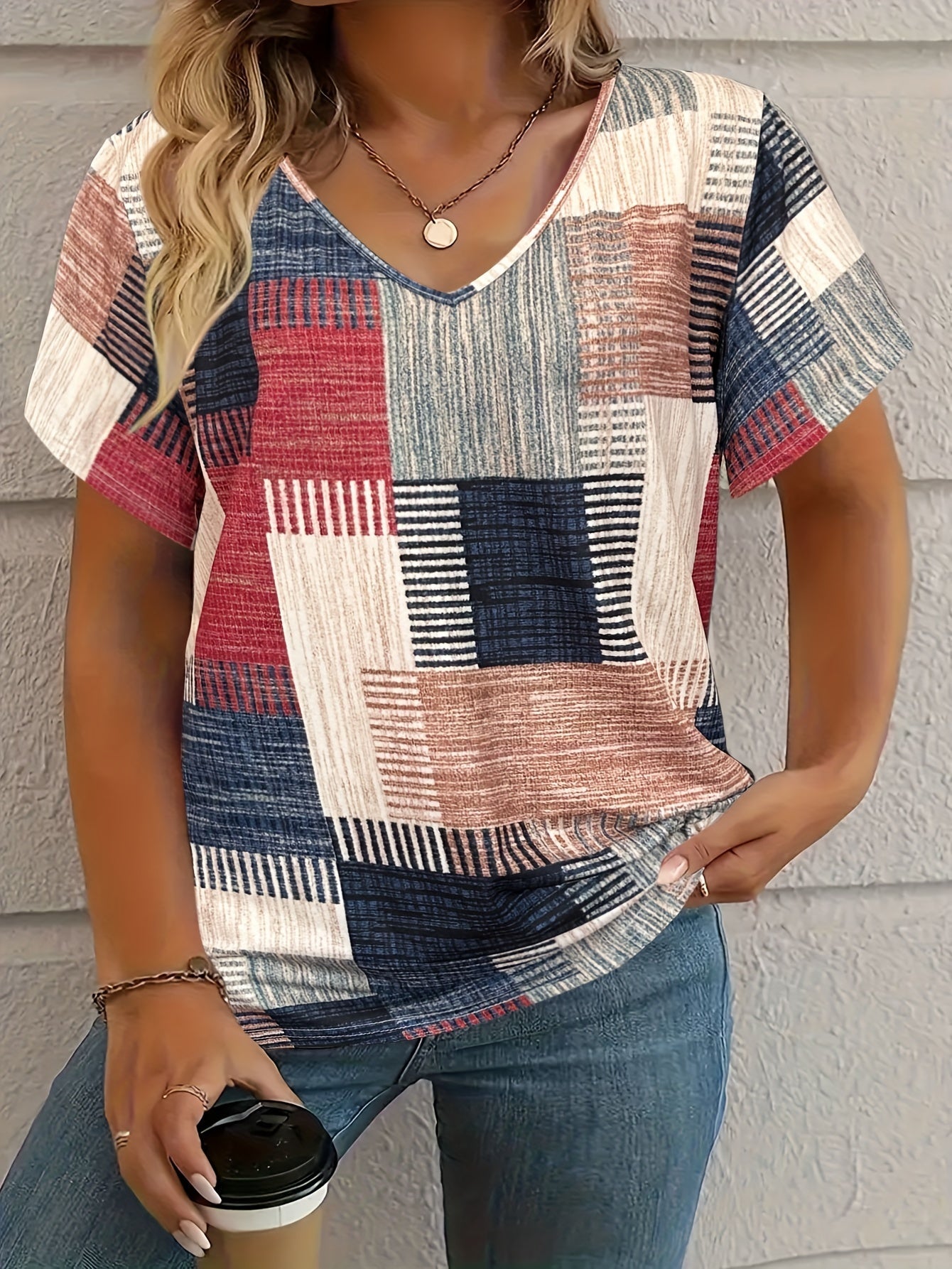 Danuta – Plus Size Top Patchworkowy