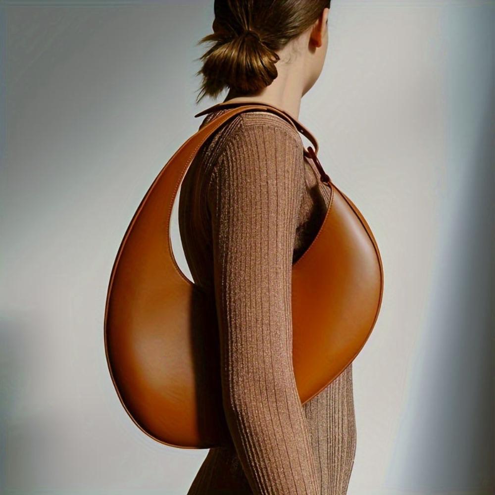 Bogusława | Elegancka minimalistyczna torba hobo w jednolitym kolorze