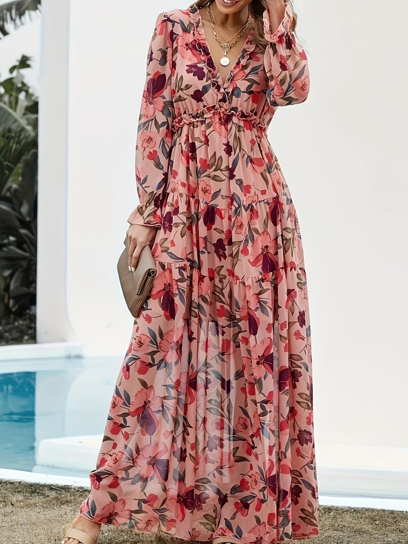 Leokadia – Sukienka Maxi Z Falbanką