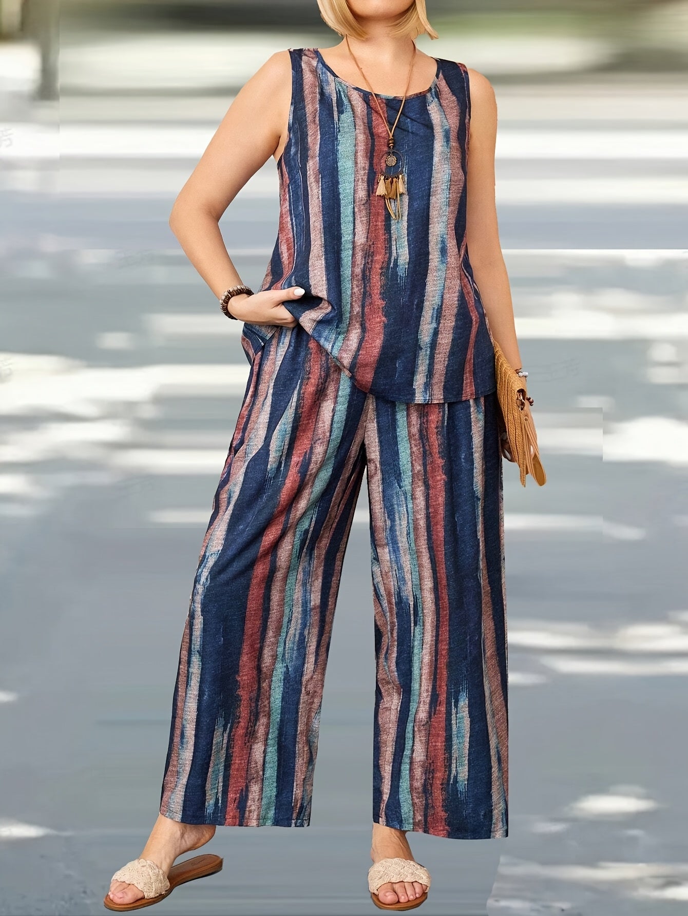 Klaudia - Elegancki Bezrękawnikowy Garnitur