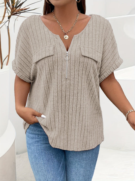 Natalia – Teksturowana Koszulka Plus Size