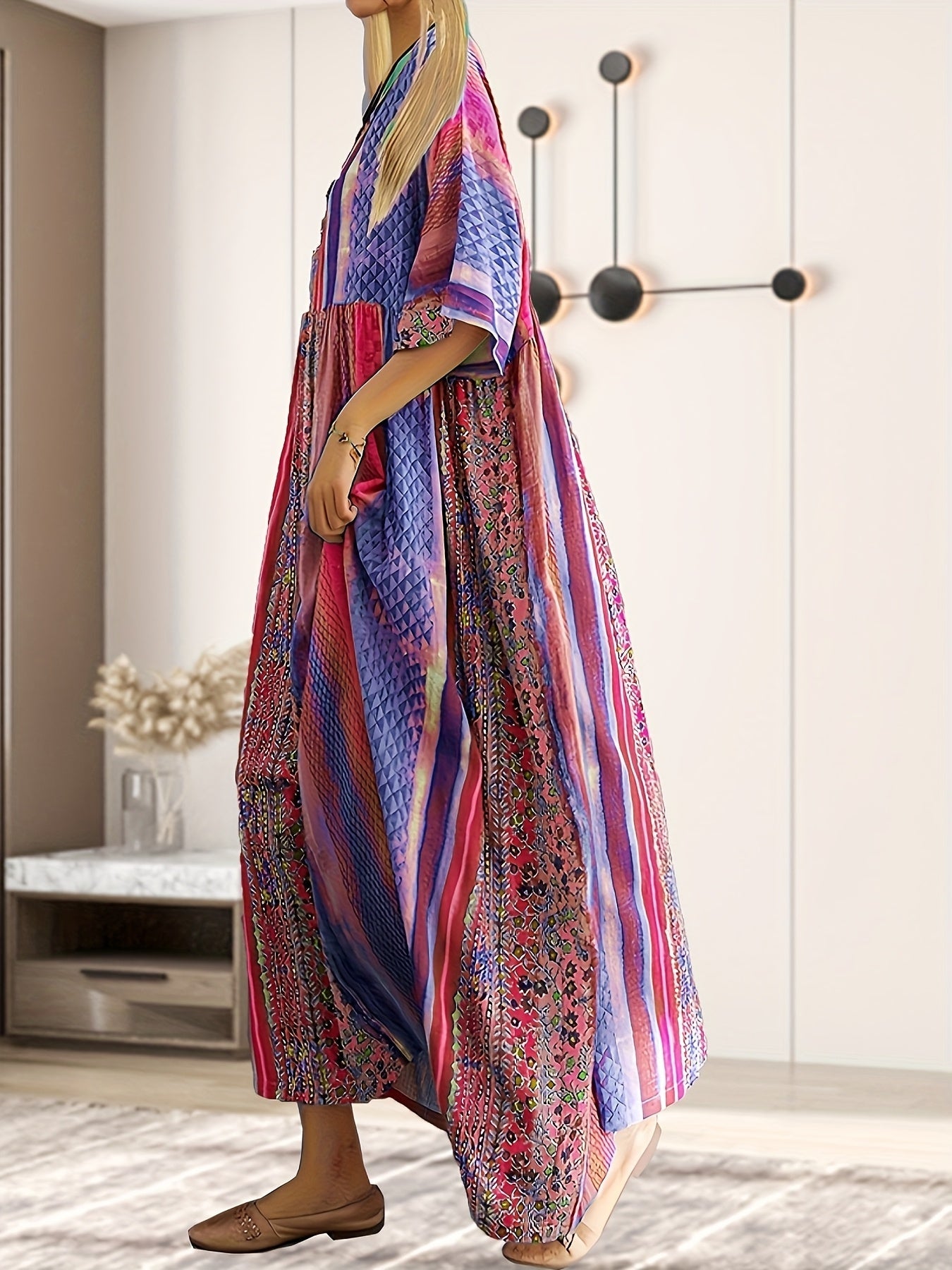 Honorata – Sukienka Maxi W Plemiennym Stylu