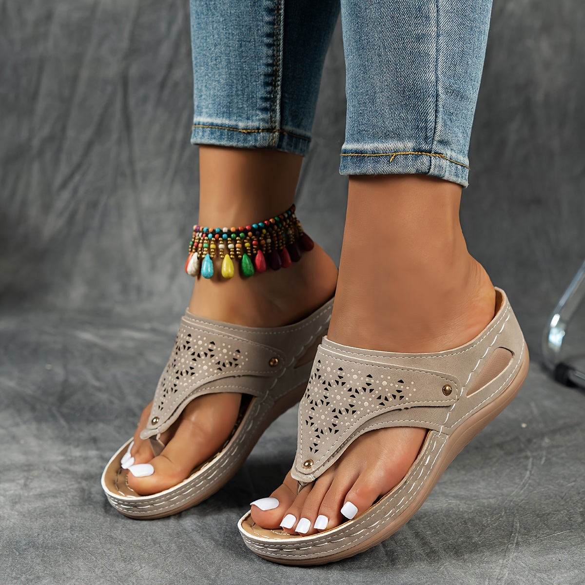 Lucyna | Boho sandały
