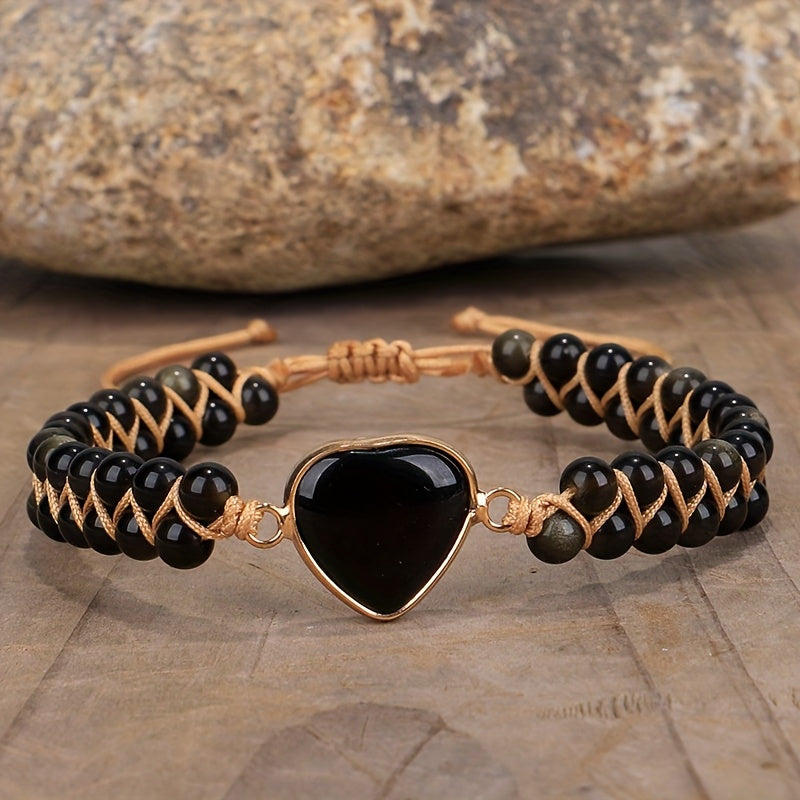 Magdalena - Czarna Dwuwarstwowa Bransoletka