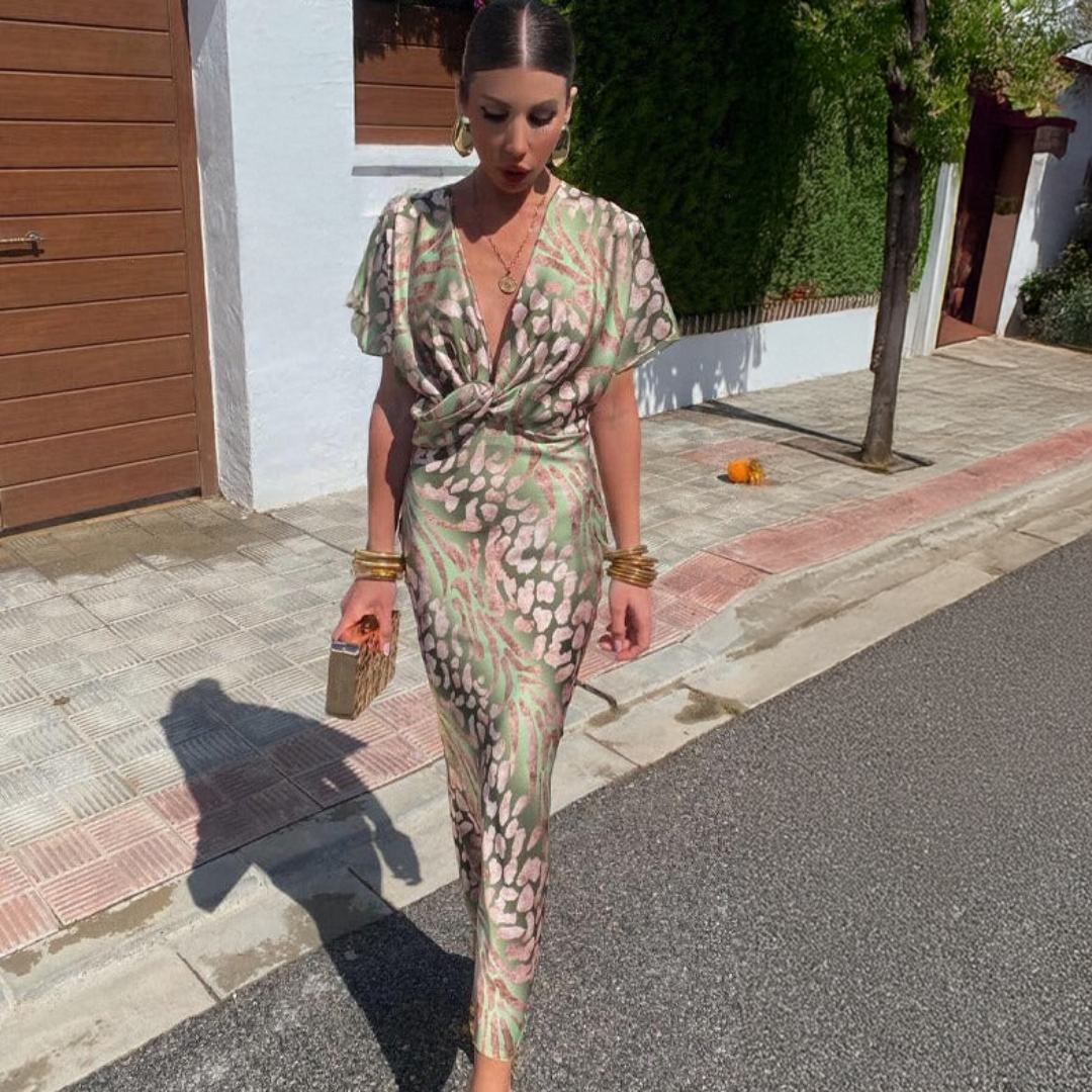 Krystyna | Elegancka sukienka z drapowaniem