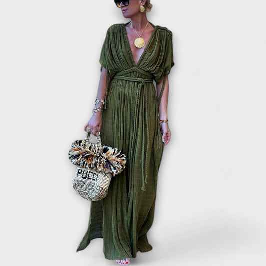 Sukienka kimono maxi w stylu greckim