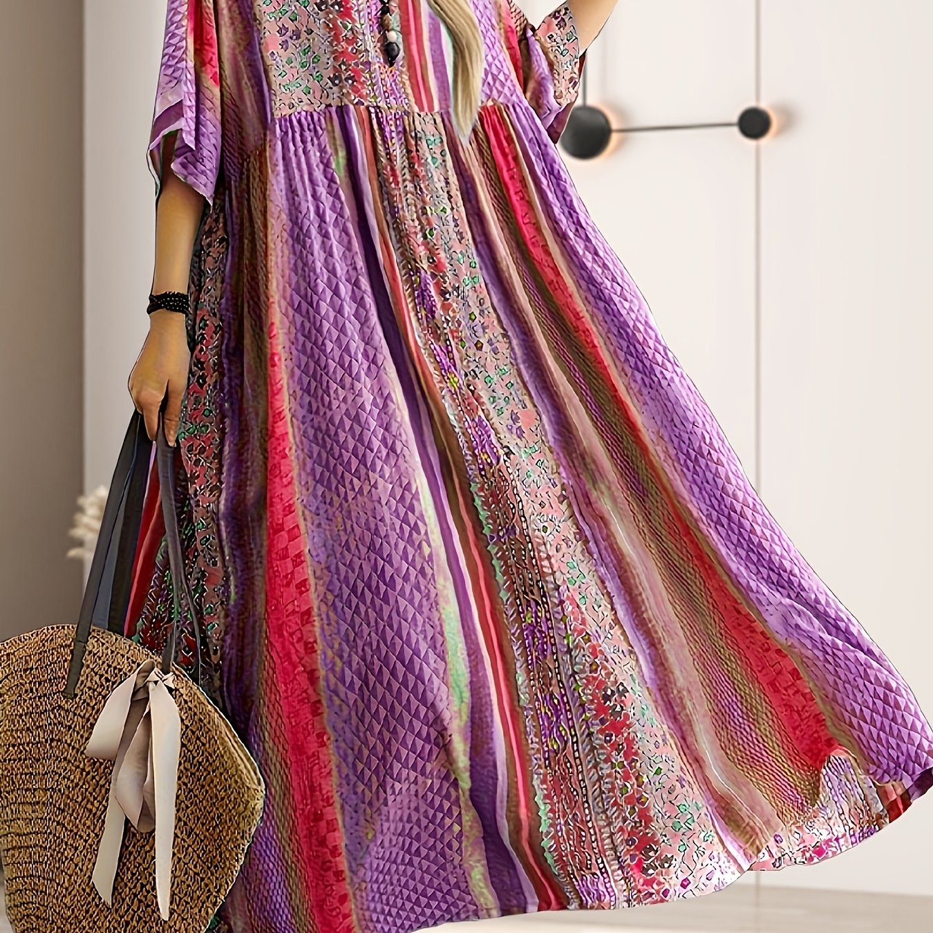 Honorata – Sukienka Maxi W Plemiennym Stylu