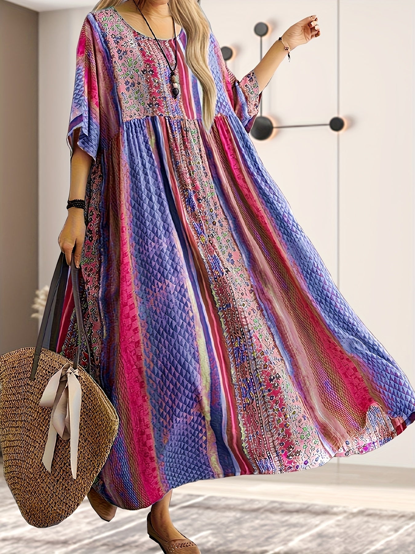 Honorata – Sukienka Maxi W Plemiennym Stylu