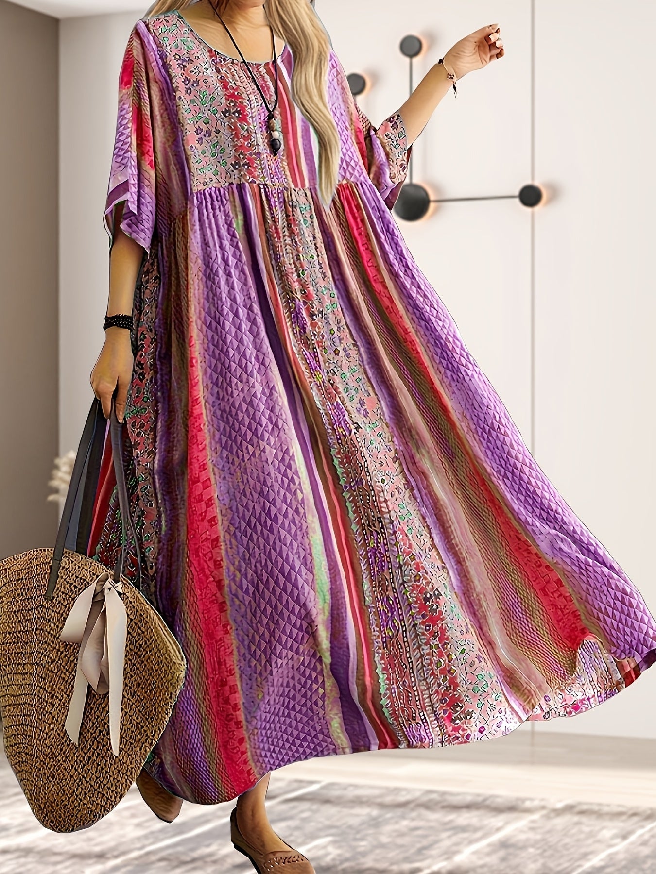Honorata – Sukienka Maxi W Plemiennym Stylu