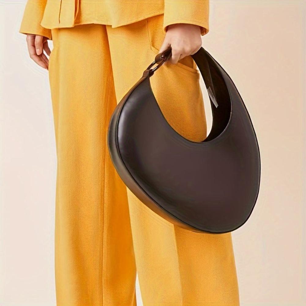 Bogusława | Elegancka minimalistyczna torba hobo w jednolitym kolorze